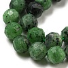 Faceted Round Natural Ruby in Zoisite Bead Strands G-F289-11-6mm-3