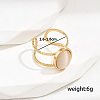 Stylish Stainless Steel Cat Eye Oval Open Cuff Ring for Women Vacation Gift TD2931-4-1