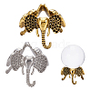 2Pcs 2 Colors Alloy Crystal Ball Holder AJEW-GA0009-66-1