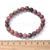 Natural Rhodonite Beads Stretch Bracelets X-BJEW-F380-01-B16-7