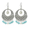 Dyed Natural Howlite Beaded Chandelier Earrings EJEW-JE05370-01-1