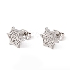 304 Stainless Steel Spider Web Stud Earrings X-EJEW-G294-01P-1