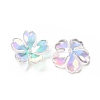 Transparent Acrylic Flower Bead Caps MACR-C009-13-2