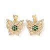 Brass Micro Pave Cubic Zirconia Pendants ZIRC-I063-44G-3