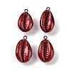 Spray Painted Natural Cowrie Shell Pendants SHEL-K006-49A-1