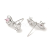 Left and Right Rack Plating Brass Micro Pave Cubic Zirconia Studs Earring Findings LS-KK-K371-10P-2