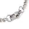 304 Stainlessa Steel Curb Chain Pendant Necklaces NJEW-H034-02P-3