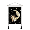 New Moon and Girl Hanging Tapestry Starry Sky Background Wall Living Room Bedroom Hanging Painting Can PW-WGFDEFE-03-1