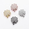 Brass Micro Pave Cubic Zirconia Slide Charms ZIRC-G147-12-NR-1