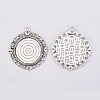 Tibetan Style Alloy Pendant Cabochon Settings TIBEP-N003-63AS-1