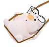 Cute Gesso Swinging Pig Pendant Decorations HJEW-A008-01C-2