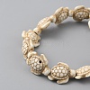 Synthetic Turquoise Tortoise Beaded Stretch Bracelet for Women BJEW-WH0018-16B-2