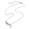 Natural Aquamarine Chip & Constellation Pendant Necklaces NJEW-JN05084-12-4