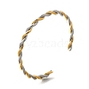 304 Stainless Steel Twisted Rope Shape Cuff Bangles for Women BJEW-C091-02D-GP-4