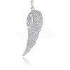 Antique Silver Plated Alloy Wing Big Pendants ALRI-N019-03-2