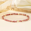 Natural Rhodonite Round Beads Stretch Bead Bracelets for Women CQ7665-1-2