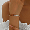 French Classic Style Brass Grooved Oval Beaded Bracelets for Women JM7505-1-2