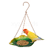 1Pc Leaf Iron Bird Hanging Feeder Tray AJEW-GA0007-34-1