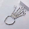 Punk Style Alloy Skeleton Hand Ring Bracelets with Finger Nails Tip Claw FS-WG41BB9-02-3
