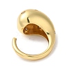 Rack Plating Brass Clear Cubic Zirconia Teardrop Open Cuff Rings for Women RJEW-S407-07G-3