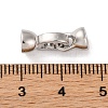 Brass Micro Pave Clear Cubic Zirconia Fold Over Clasps KK-C076-04P-3