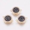 Natural Druzy Agate Links connectors KK-G343-03-2