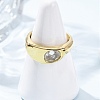 304 Stainless Steel Glass Cuff Open Rings RJEW-P177-02B-G-1