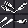 Globleland 1 Set 2Pcs 304 Stainless Steel Fork AJEW-GL0001-19-059-4