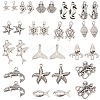 64Pcs 16 Style Ocean Tibetan Style Alloy Pendants FIND-SC0016-65-1