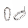 Non-Tarnish 304 Stainless Steel Twist Oval Stud Earrings for Women EJEW-N016-020P-4