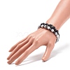 2Pcs 2 Style Natural Lava Rock & Synthetic Howlite & Hematite Stretch Bracelets Set with Alloy Crown BJEW-JB08482-3