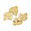 304 Stainless Steel Leaf Theme Stud Earrings For Women EJEW-B110-03G-01-2