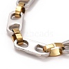 PVD Vacuum Plating 304 Stainless Steel Oval Link Chains Necklace STAS-E160-22GP-3