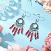 Synthetic Turquoise Beaded Chandelier Earrings EJEW-JE06190-2