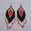 Glass Seed Beads Tassel Dangle Earrings MY1855-4-1