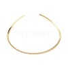 PVD Vacuum Plating 304 Stainless Steel Rhombus Textured Wire Necklace Making MAK-L015-02G-4