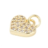 Rack Plating Brass Micro Pave Clear Cubic Zirconia Charms KK-Z060-07G-01-2