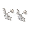Star Brass Micro Pave Clear Cubic Zirconia Ear Plug Gauges EJEW-L289-01P-02-1
