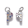 Brass Micro Pave Cubic Zirconia Charms ZIRC-L070-38P-P-2