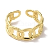 PVD Vacuum Plating 201 Stainless Steel Curb Chain Open Cuff Rings for Women RJEW-C092-10G-2