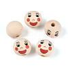 Printed Schima Wood Beads WOOD-T033-02E-1