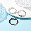 3Pcs Natural Gemstone Faceted Round Stretch Finger Rings RJEW-JR00636-2