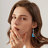 6 Pairs 6 Colors Alloy Enamel Dangle Earrings EJEW-FI0002-77-7