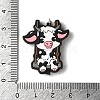 Cute Cow Calf Girl Playing on Swing Silicone Focal Beads SIL-M006-03F-3