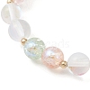 2Pcs 2 Style Easter Theme Glass & Shell Pearl Beaded Stretch Bracelets Set BJEW-TA00304-5