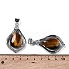 Natural Tiger Eye Teardrop Pendants G-A093-01P-01-3