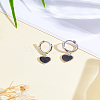 1 Pair Heart Brass Hoop Earrings EJEW-LP0007-050-1