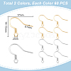 Unicraftale 120Pcs 2 Colors 304 Stainless Steel French Hooks with Coil STAS-UN0054-47-3