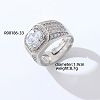 Fashionable Unisex Brass Micro Pave Clear Cubic Zirconia Solitaire Ring VA2990-22-1