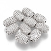 Rack Plating Brass Cubic Zirconia Beads ZIRC-S052-066P-1